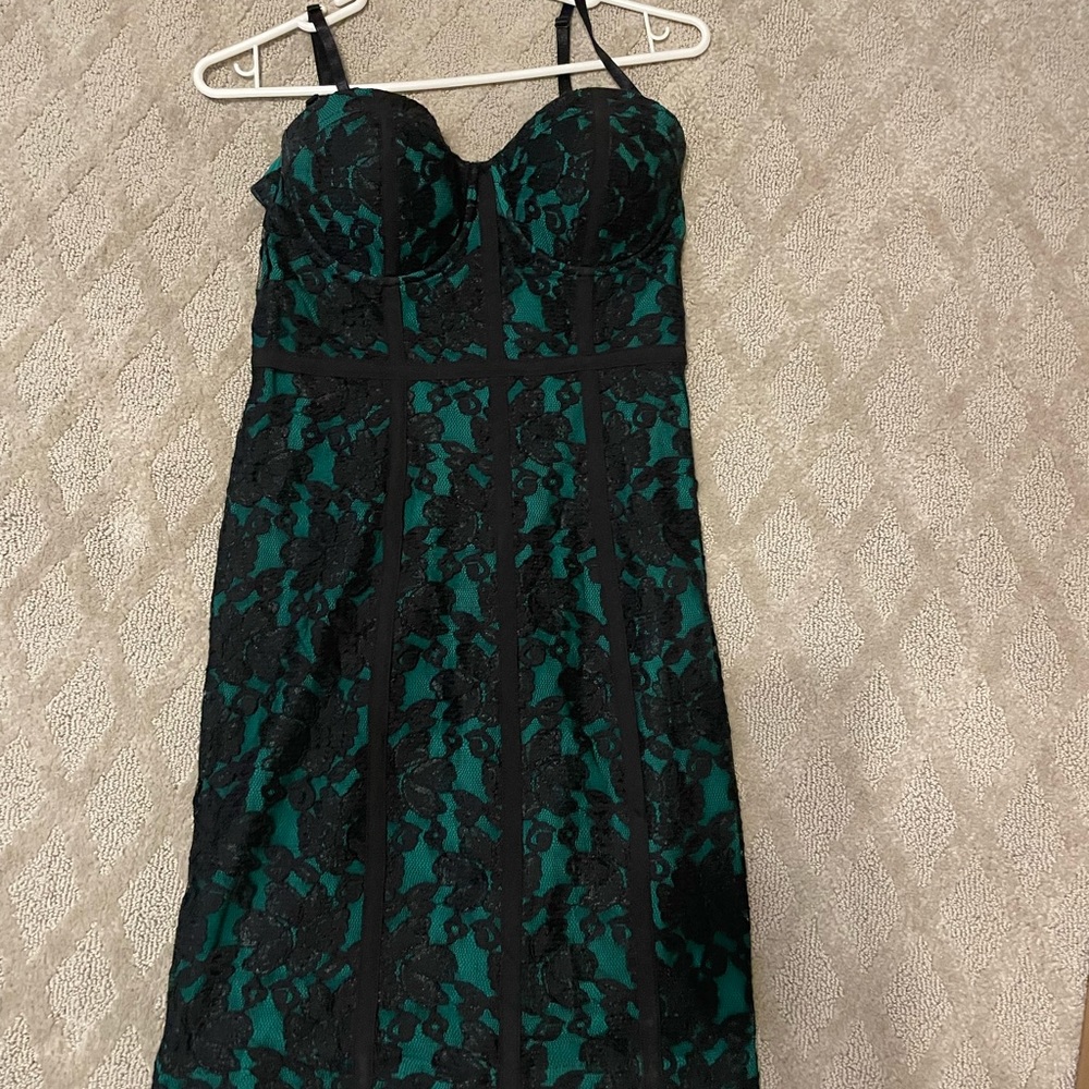 Guess? Mini Dress with Lace and Corset Details